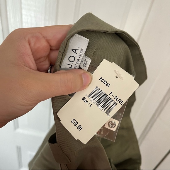 J.O.A. Venture Casual Olive Green Paper Bag Waist Pants Large L1 - Picture 5 of 9